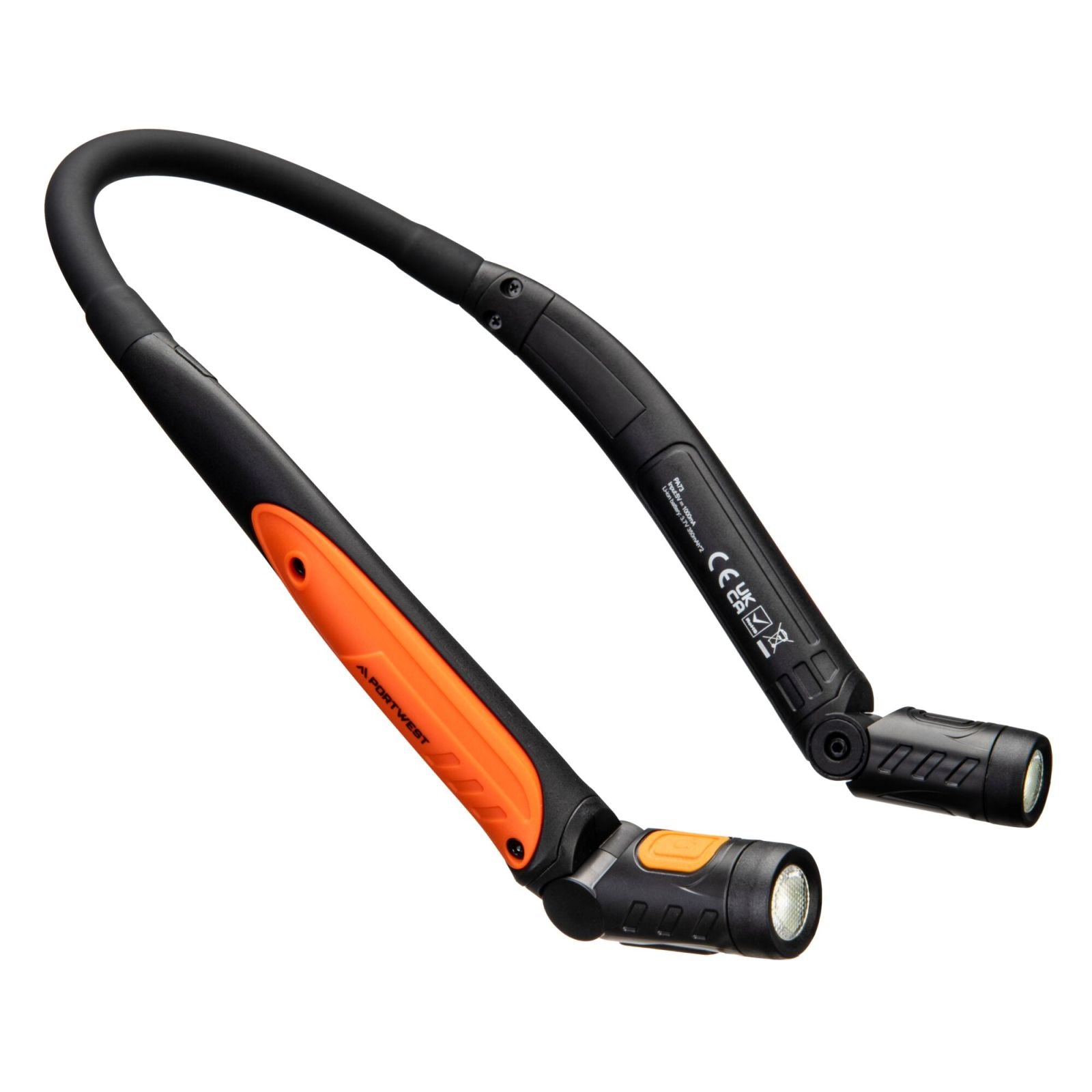 Portwest Zaklamp PBMs neklamp PA73 USB oplaadbare LED zwart-oranje(BK)