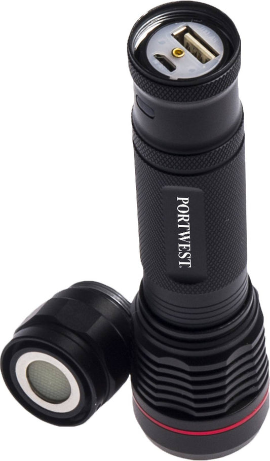 Portwest Lampen PA75 USB- oplaadbaar black(BK)