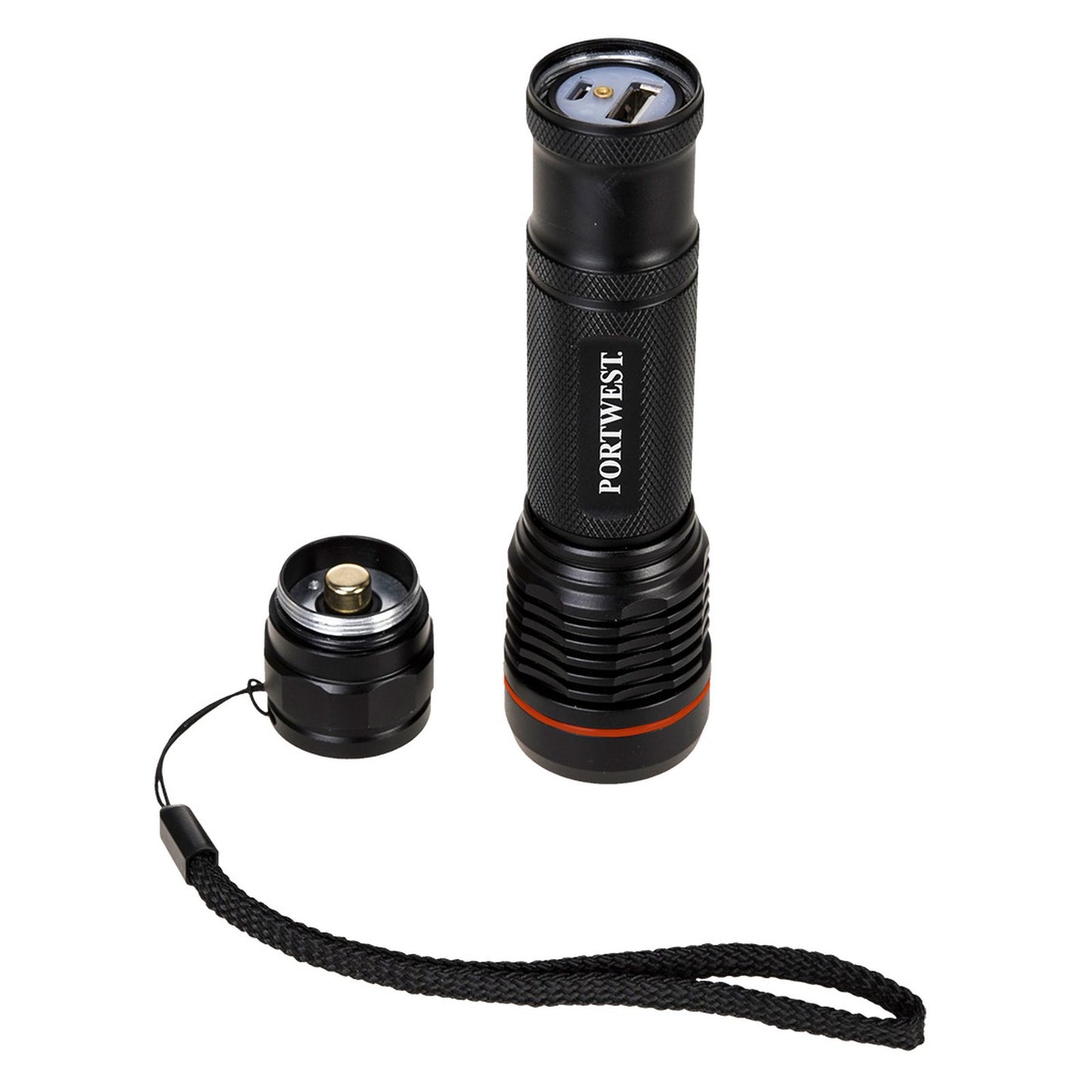 Portwest Lampen PA75 USB- oplaadbaar black(BK)