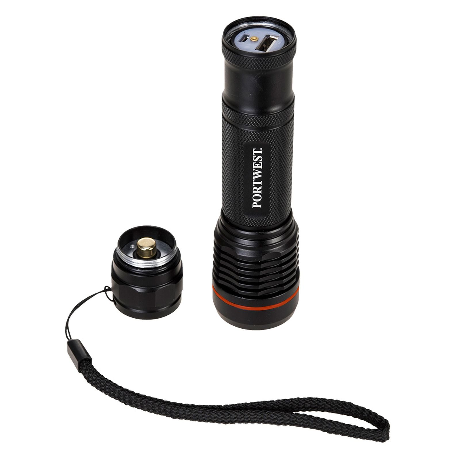 Portwest Lampen PA75 USB- oplaadbaar black(BK)