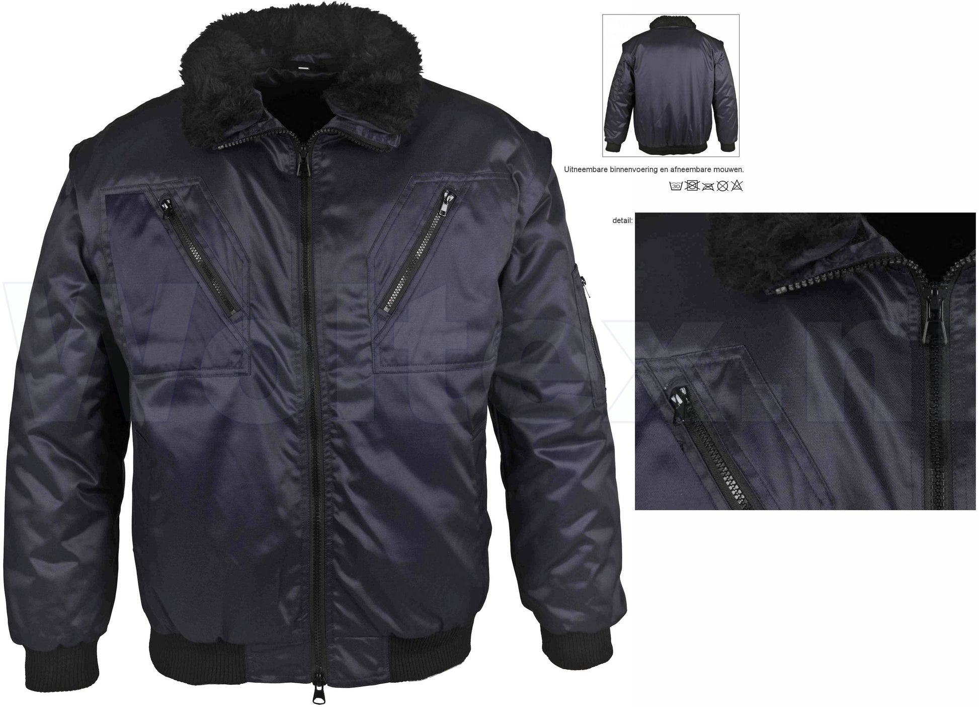 PKA Jassen PJ4in1 Uitneembaar vest-mouwen donkerblauw