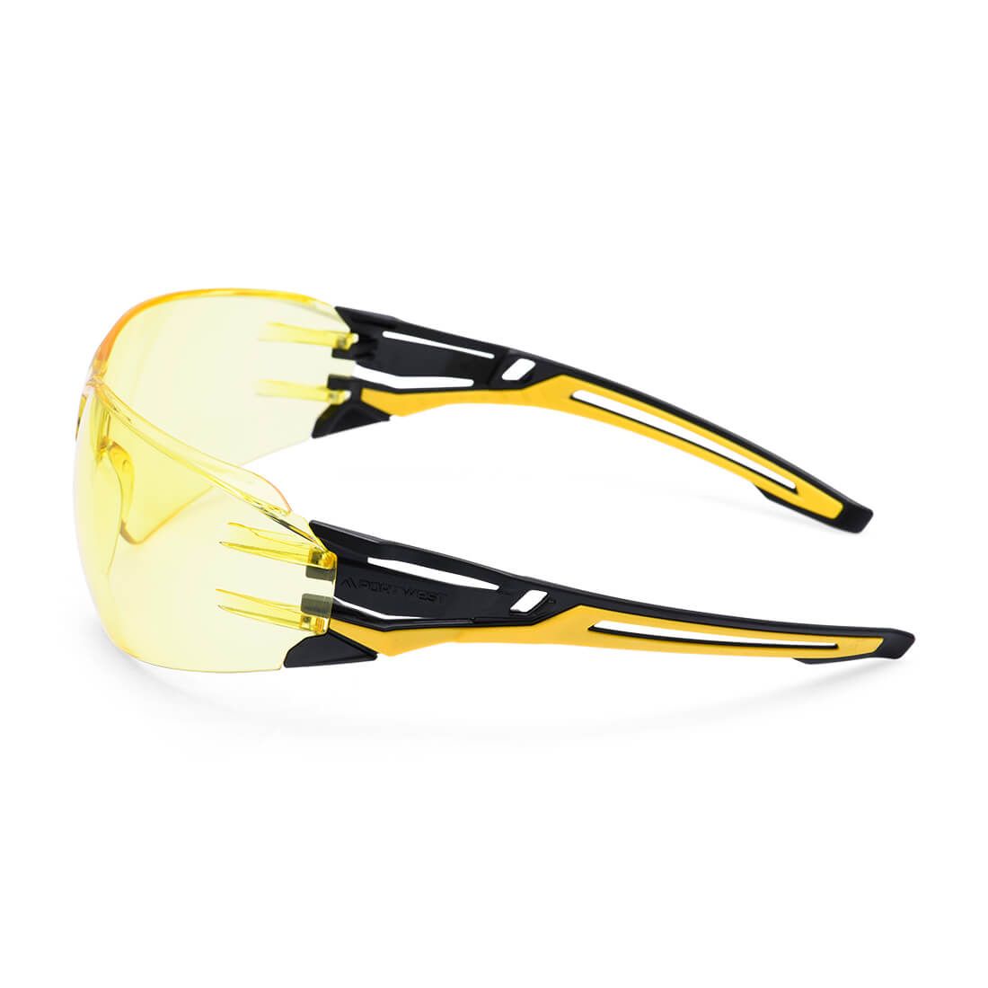 Portwest Oogbescherming Veiligheidsbril PR01 antraciet Wraparound ambergeel(AM)