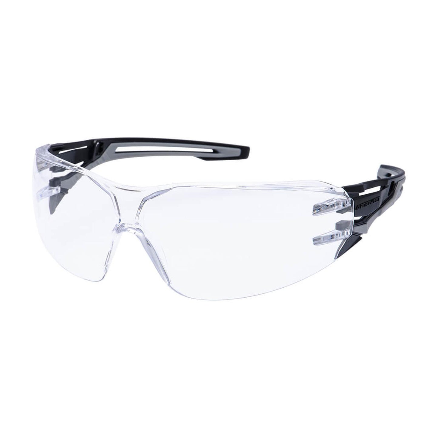 Portwest Oogbescherming Veiligheidsbril PR01 antraciet Wraparound blank(CL)