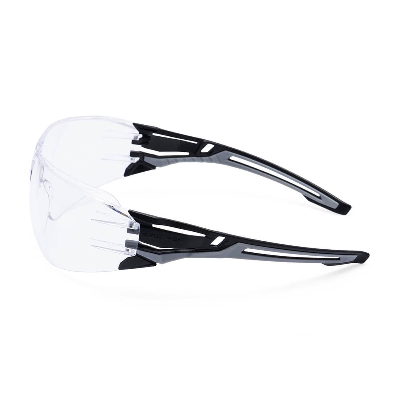 Portwest Oogbescherming Veiligheidsbril PR01 antraciet Wraparound blank(CL)