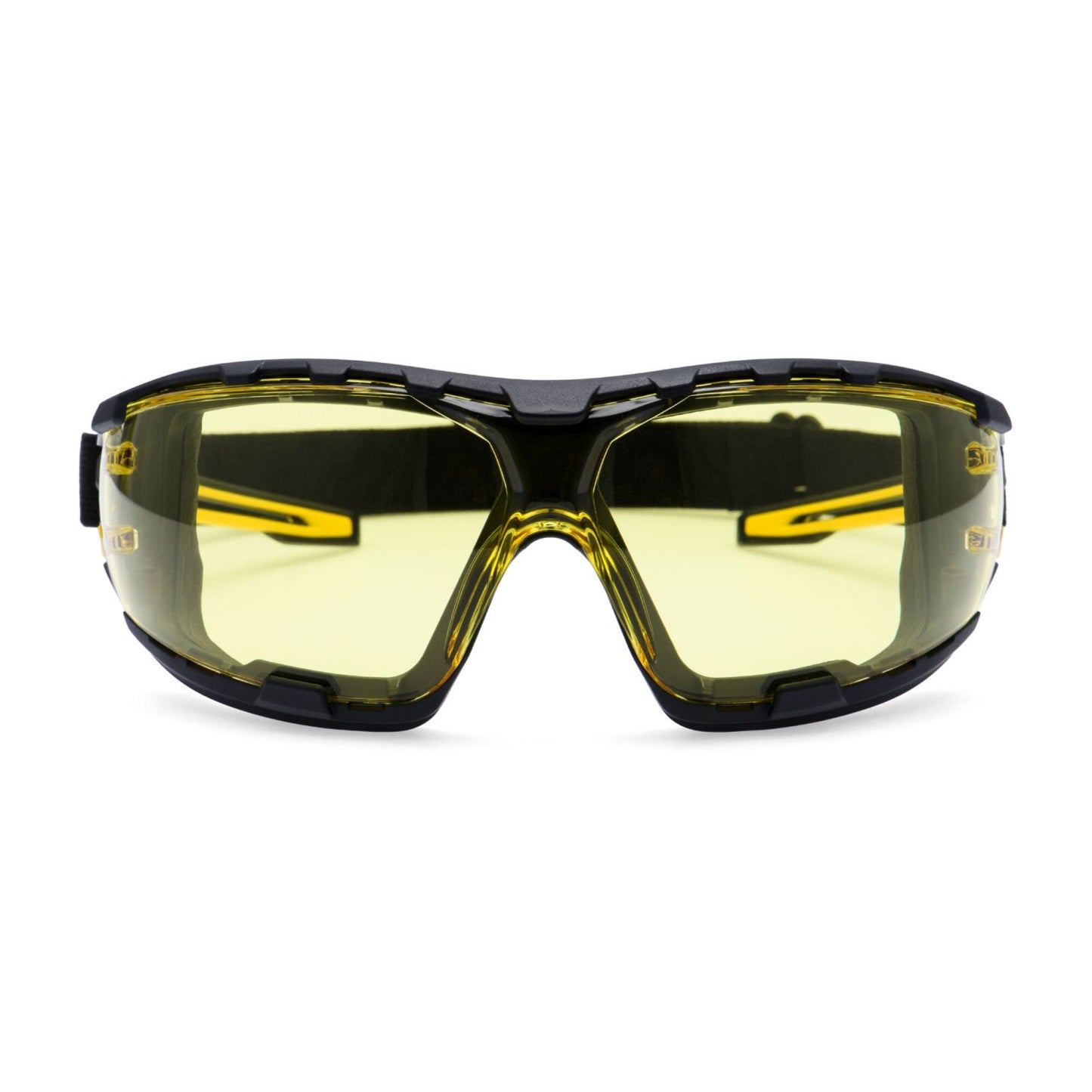 Portwest Oogbescherming Veiligheidsbril PR02 Antraciet Wraparound Plus ambergeel(AM)