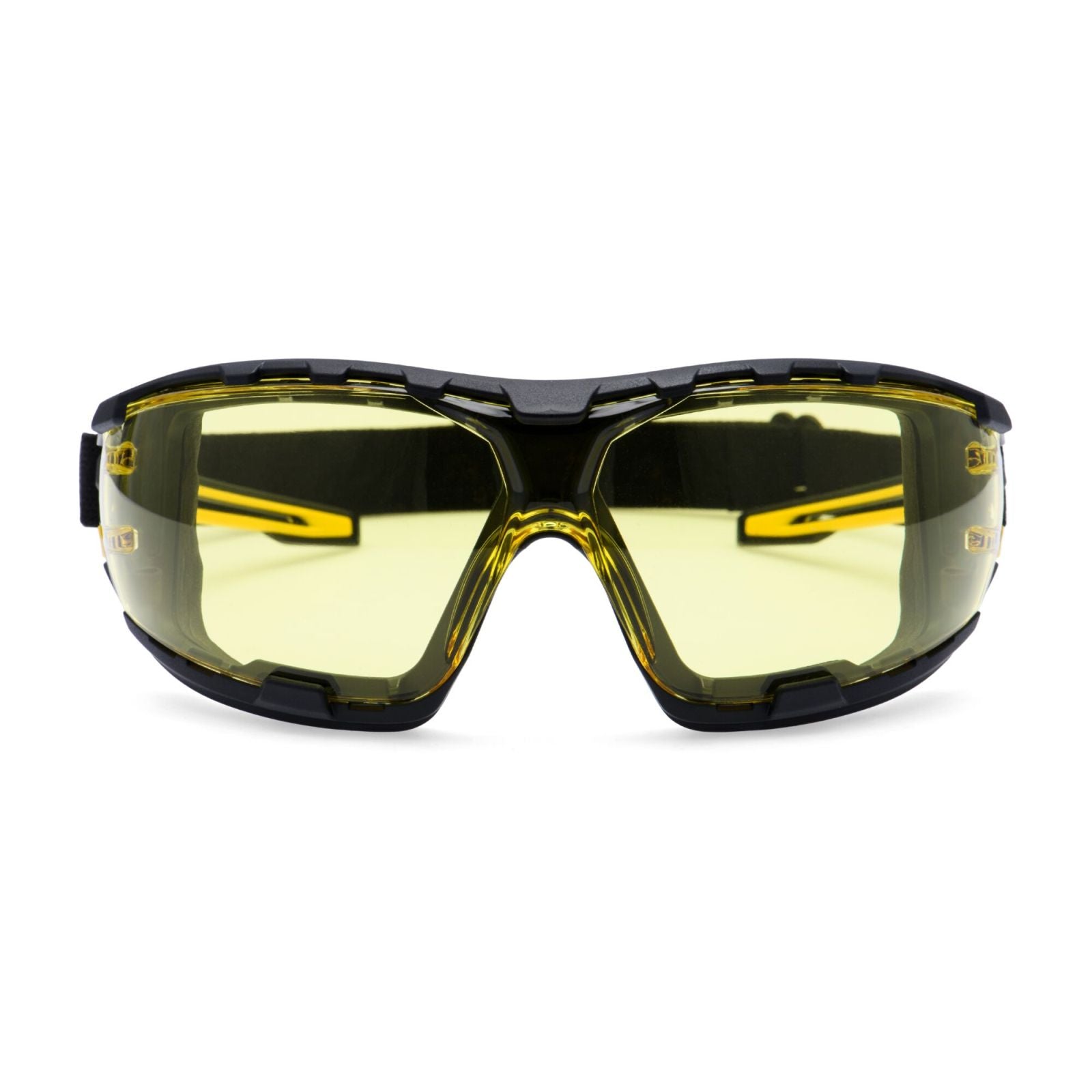 Portwest Oogbescherming Veiligheidsbril PR02 Antraciet Wraparound Plus ambergeel(AM)
