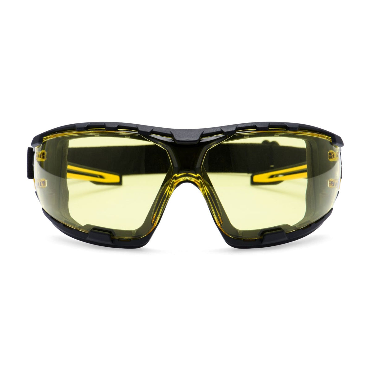 Portwest Oogbescherming Veiligheidsbril PR02 Antraciet Wraparound Plus ambergeel(AM)
