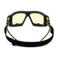 Portwest Oogbescherming Veiligheidsbril PR02 Antraciet Wraparound Plus ambergeel(AM)