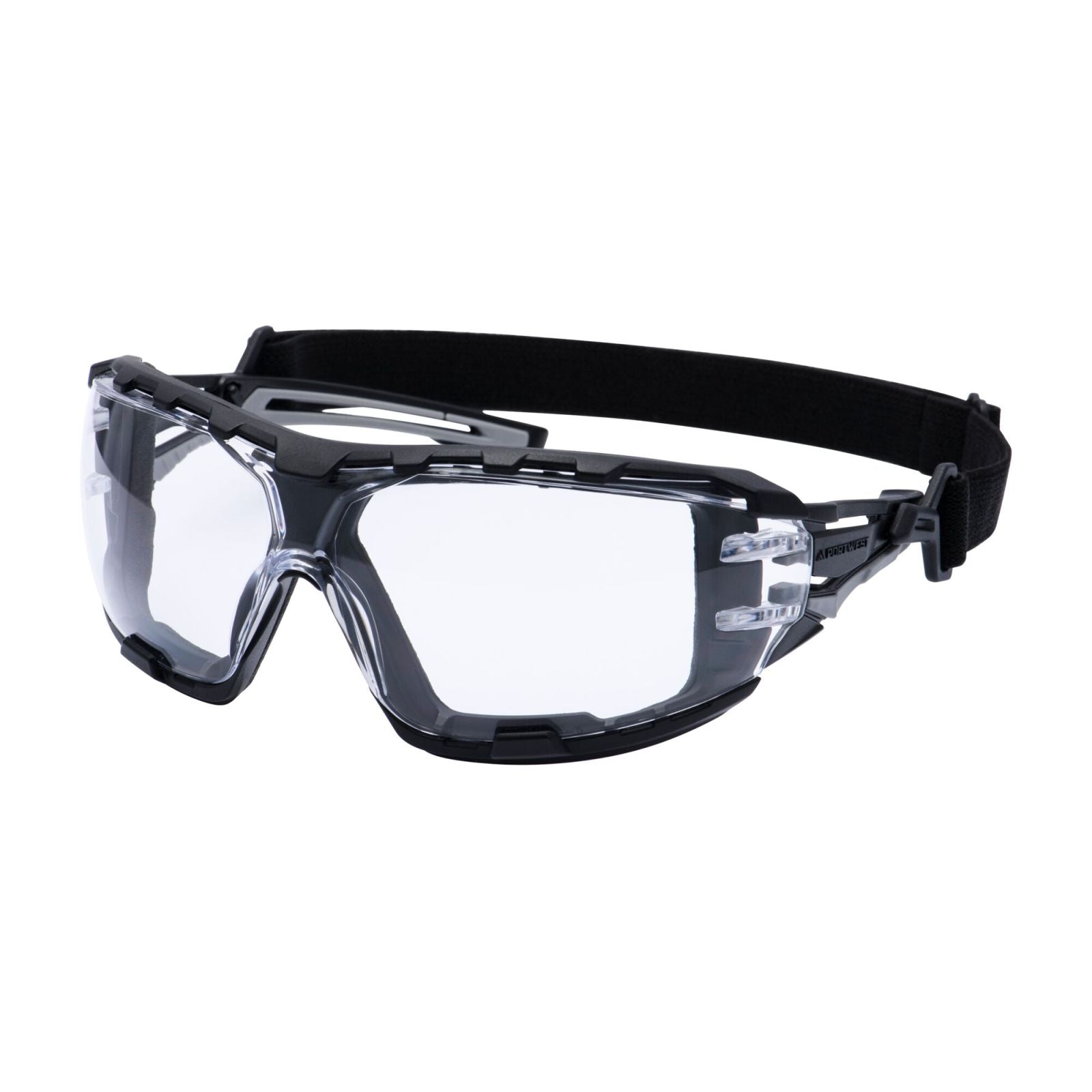 Portwest Oogbescherming Veiligheidsbril PR02 Antraciet Wraparound Plus blank(CL)