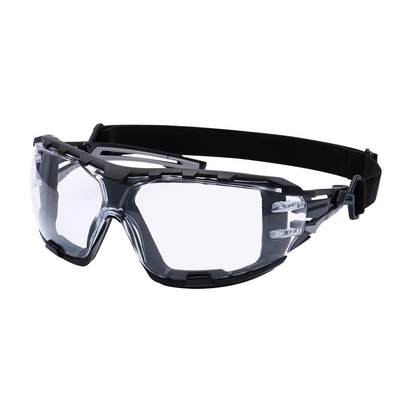 Portwest Oogbescherming Veiligheidsbril PR02 Antraciet Wraparound Plus blank(CL)