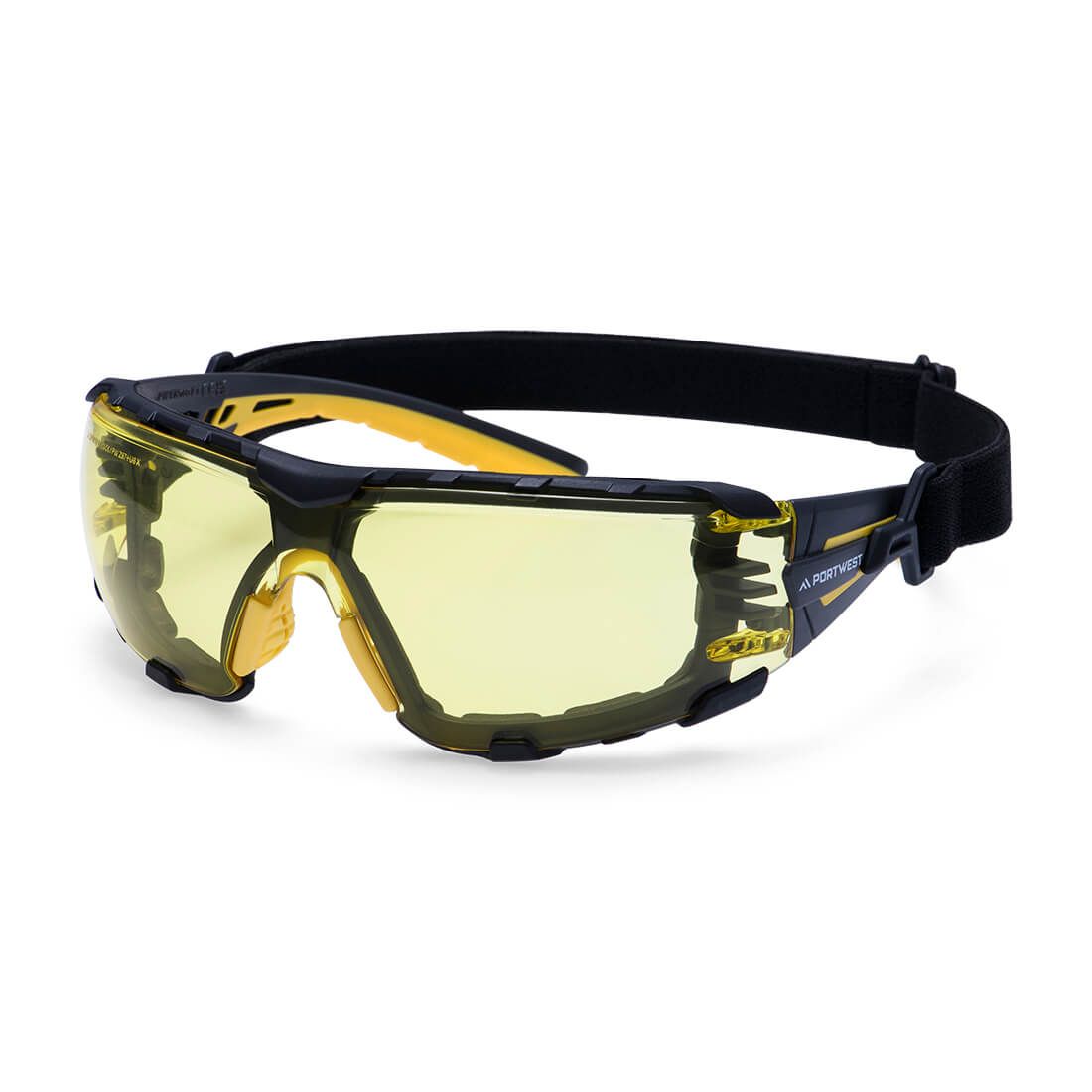 Portwest Oogbescherming PBMs Veiligheidsbril PS28 Tech Look Lite KN ambergeel(AM)