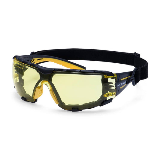 Portwest Oogbescherming PBMs Veiligheidsbril PS28 Tech Look Lite KN ambergeel(AM)