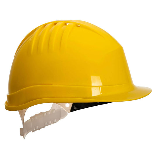 Portwest PBMs Hoofdbescherming Veiligheidshelm PS60 Expertline  draaiknop geel(YE)