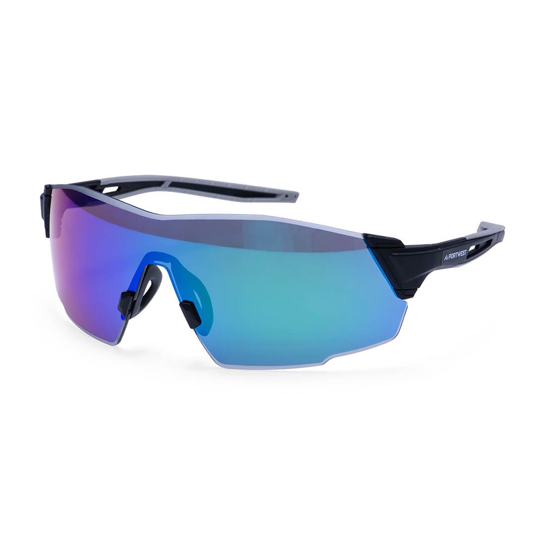 Portwest Veiligheidsbril PT01 Sporty Shield blauw gespiegeld(BM)