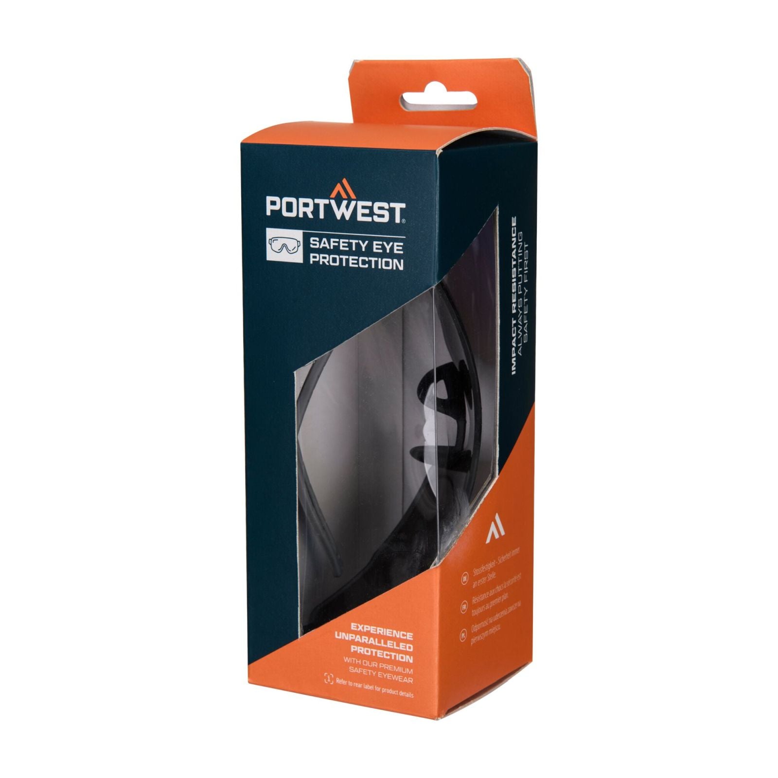 Portwest Veiligheidsbril PT01 Sporty Shield blauw gespiegeld(BM)