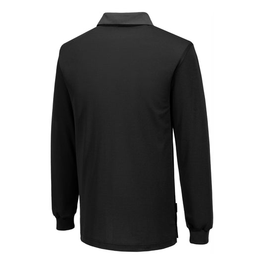 Portwest PW2 Corporate Casuals Poloshirt PW218 Cotton Comfort L/S zwart-zoomgrijs(BZ)