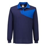 Portwest PW2 Corporate Casuals Poloshirt PW218 Cotton Comfort L/S marineblauw-koningsblauw(NR)
