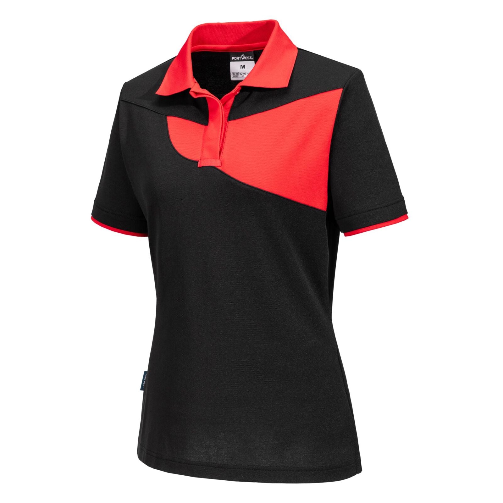 Portwest PW2 Corporate Casuals Poloshirt PW219 dames zwart-rood(BD)