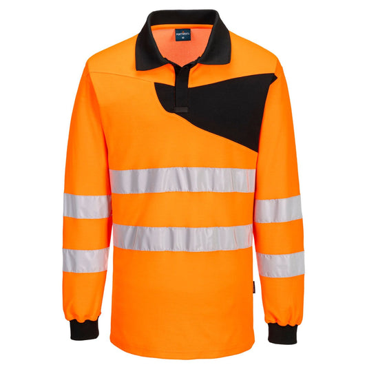 Portwest PW2 Hoge zichtbaarheid Poloshirt PW220 HiVis L/M oranje-zwart(OB)
