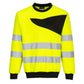 Portwest PW2 Hoge zichtbaarheid Sweatshirt PW277 PW2 Hi-Vis ronde hals geel-zwart(YB)