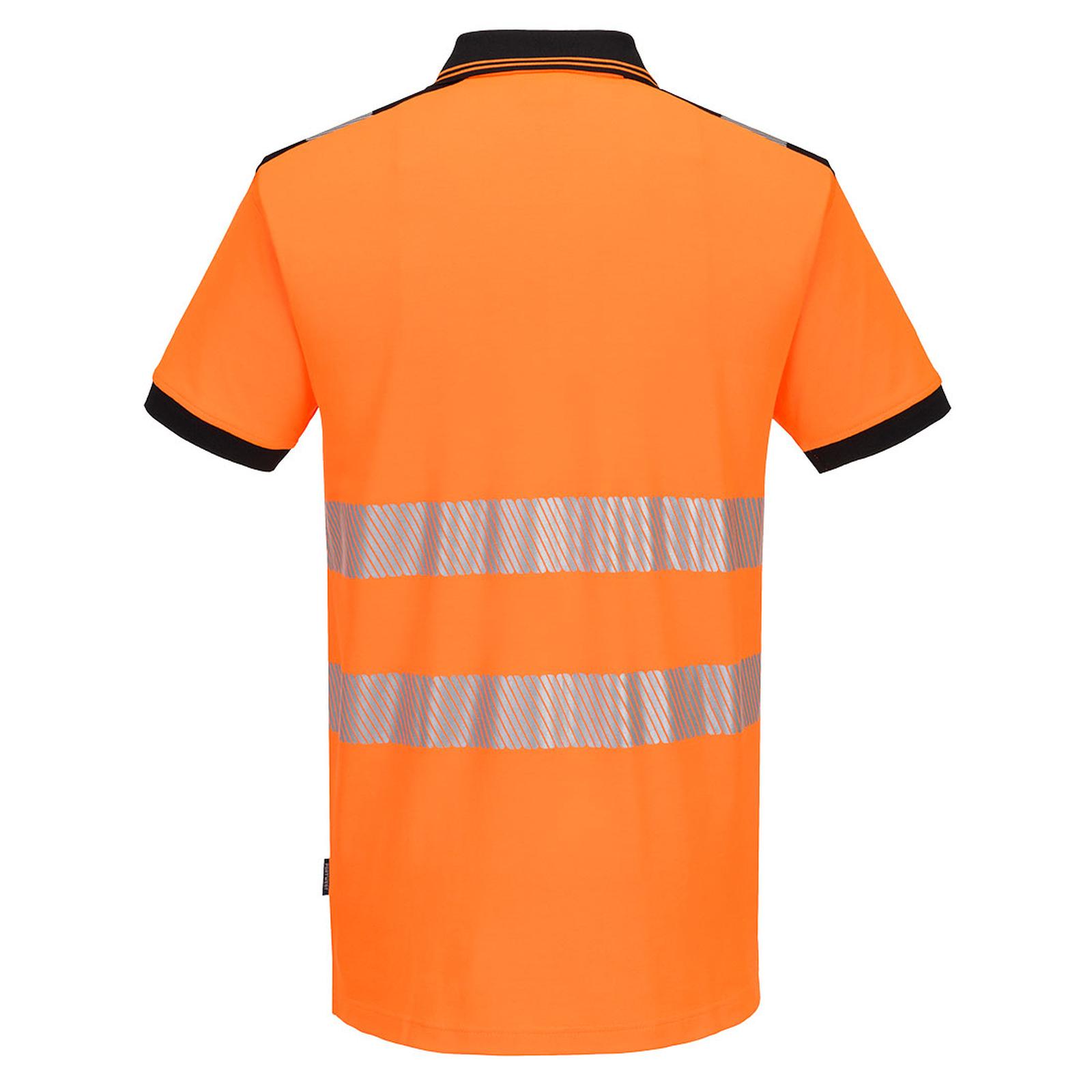 Portwest PW3 Hoge zichtbaarheid Poloshirt PW317 Hi-Vis Katoen comfort Korte Mouw oranje-zwart(OB)