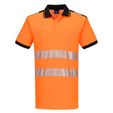 Portwest PW3 Hoge zichtbaarheid Poloshirt PW317 Hi-Vis Katoen comfort Korte Mouw oranje-zwart(OB)