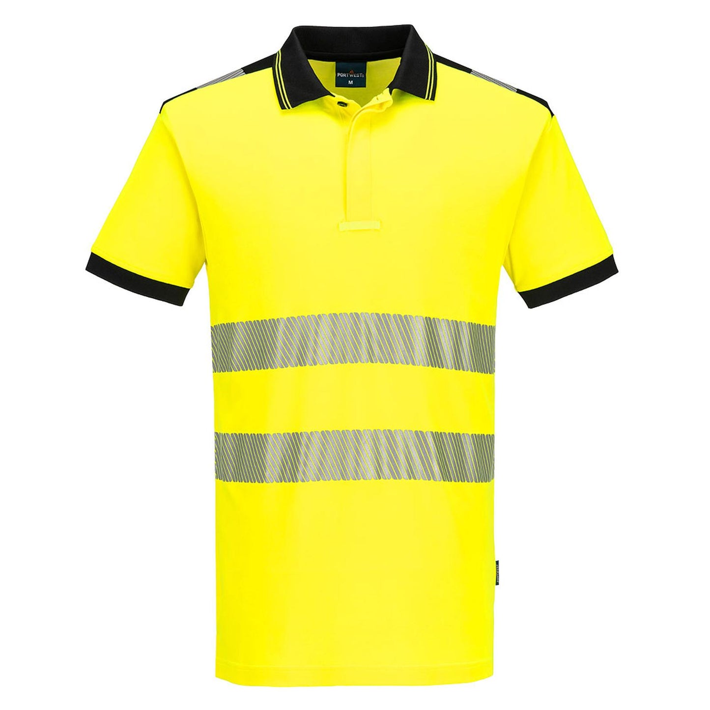 Portwest PW3 Hoge zichtbaarheid Poloshirt PW317 Hi-Vis Katoen comfort Korte Mouw geel-zwart(YB)