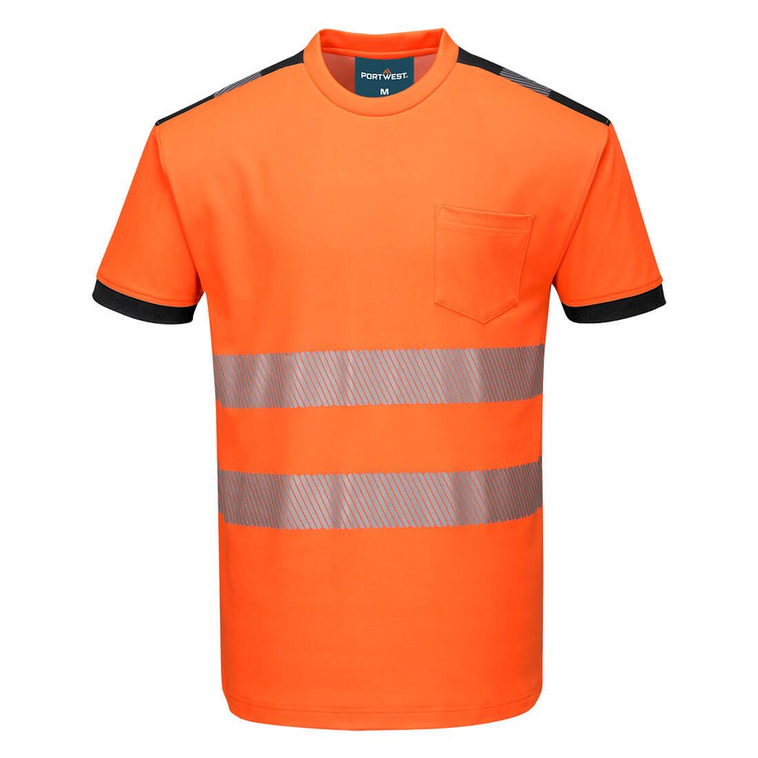 Portwest PW3 Hoge zichtbaarheid T-Shirt PW318 Hi-Vis Cotton Comfort S/S oranje-zwart(OB)
