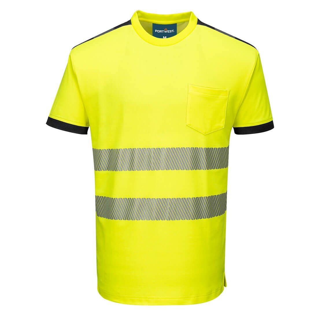 Portwest PW3 Hoge zichtbaarheid T-Shirt PW318 Hi-Vis Cotton Comfort S/S geel-zwart(YB)