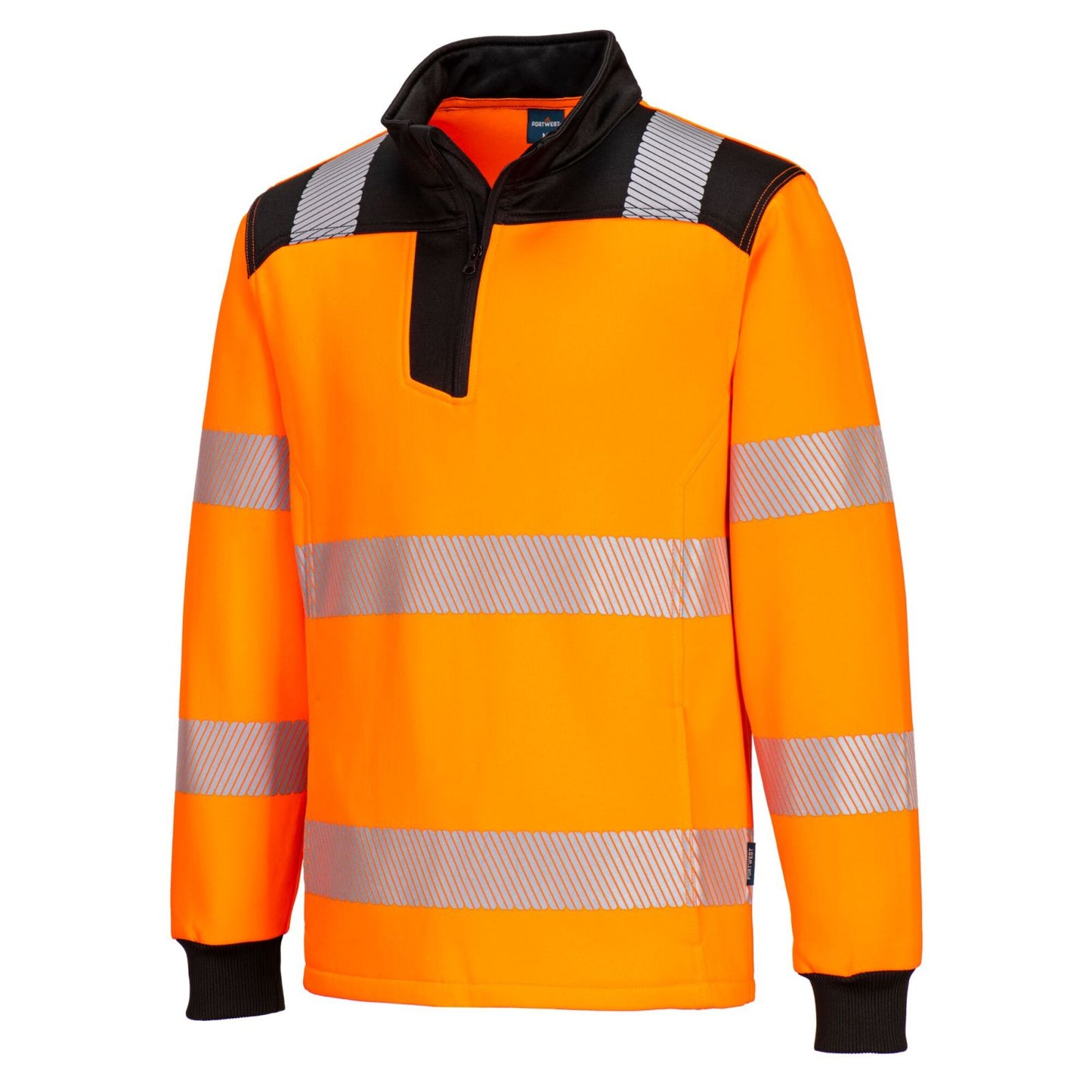 Portwest PW3 Sweatshirt PW326 1/4 rits HiVis oranje-zwart(OB)