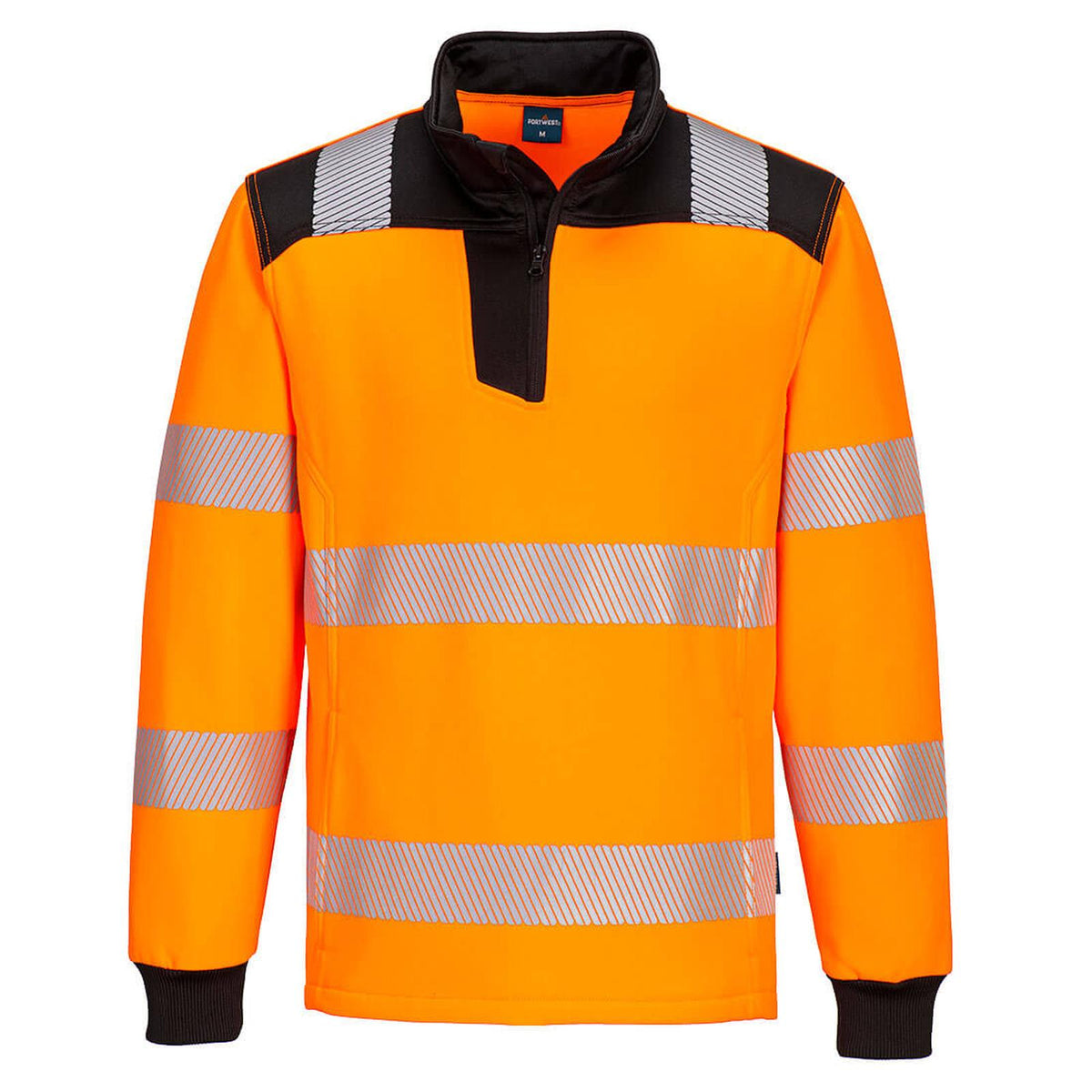 Portwest PW3 Sweatshirt PW326 1/4 rits HiVis oranje-zwart(OB)