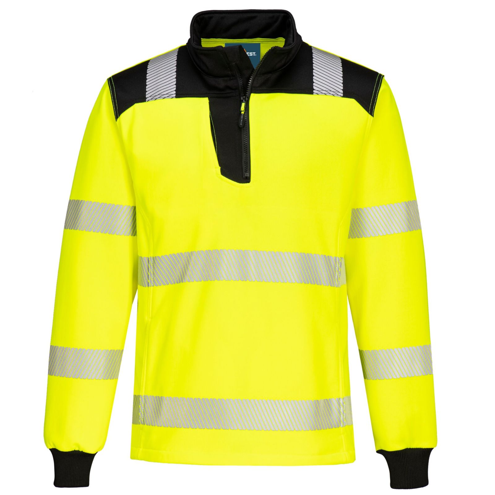 Portwest PW3 Sweatshirt PW326 1/4 rits HiVis geel-zwart(YB)