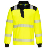 Portwest PW3 Sweatshirt PW326 1/4 rits HiVis geel-zwart(YB)
