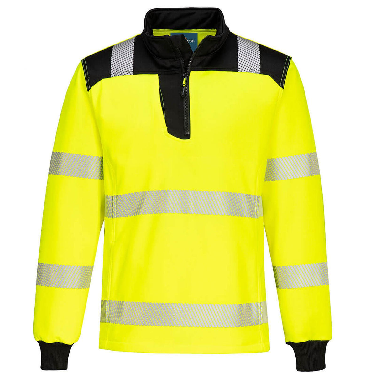 Portwest PW3 Sweatshirt PW326 1/4 rits HiVis geel-zwart(YB)