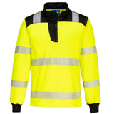 Portwest PW3 Sweatshirt PW326 1/4 rits HiVis geel-zwart(YB)