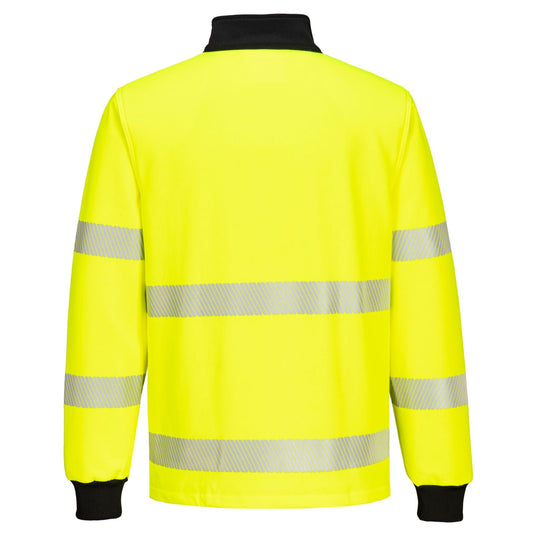 Portwest PW3 Sweatshirt PW326 1/4 rits HiVis geel-zwart(YB)