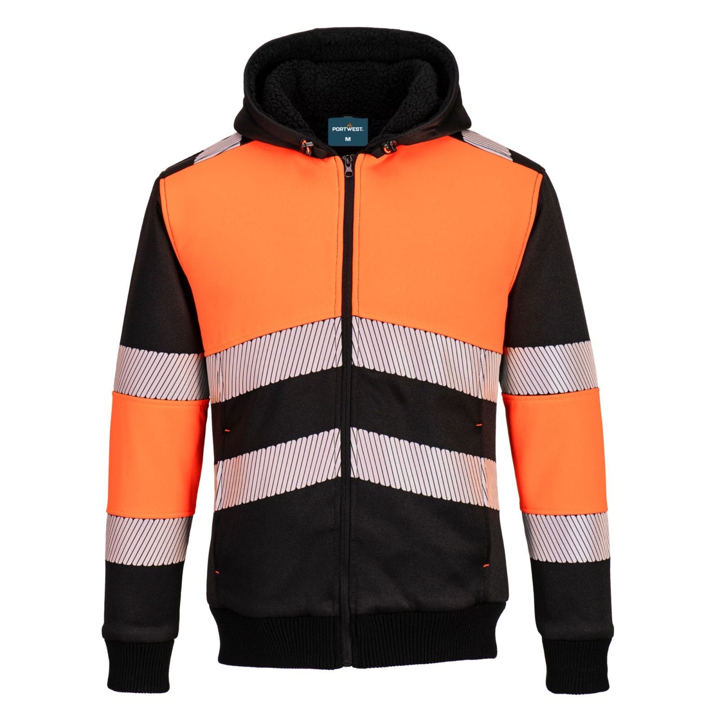 Portwest PW3 Hoge zichtbaarheid Hoodie PW377 winter rits HiVis klasse 1 oranje-zwart(OB)