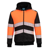 Portwest PW3 Hoge zichtbaarheid Hoodie PW377 winter rits HiVis klasse 1 oranje-zwart(OB)