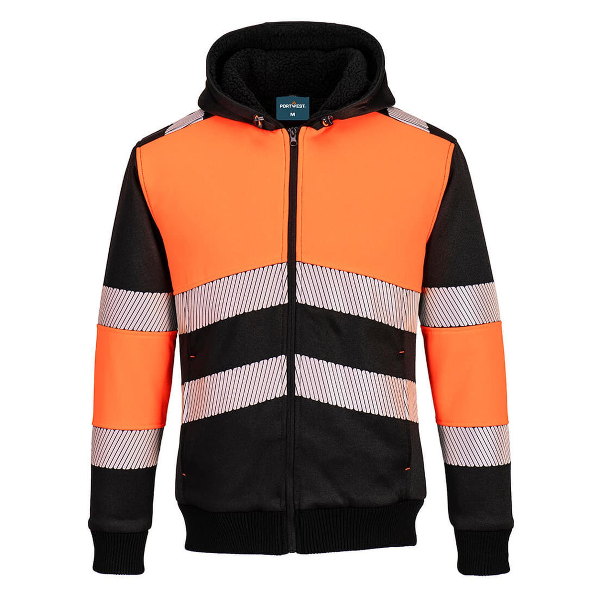 Portwest PW3 Hoge zichtbaarheid Hoodie PW377 winter rits HiVis klasse 1 oranje-zwart(OB)