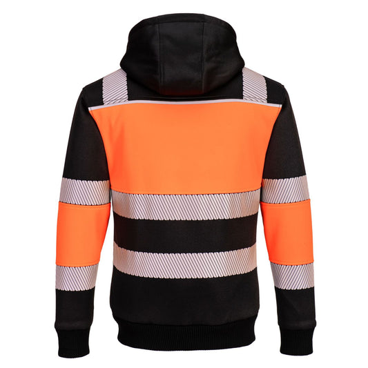 Portwest PW3 Hoge zichtbaarheid Hoodie PW377 winter rits HiVis klasse 1 oranje-zwart(OB)