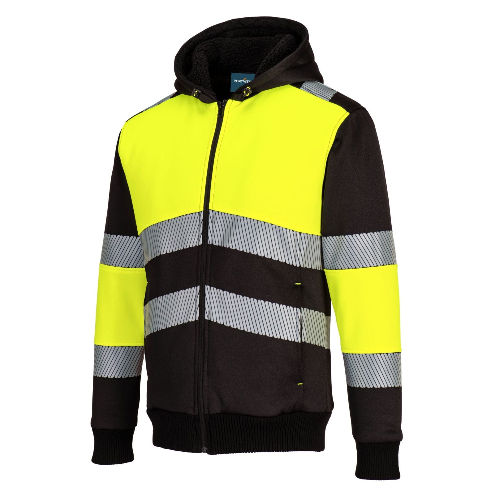 Portwest PW3 Hoge zichtbaarheid Hoodie PW377 winter rits HiVis klasse 1 geel-zwart(YB)