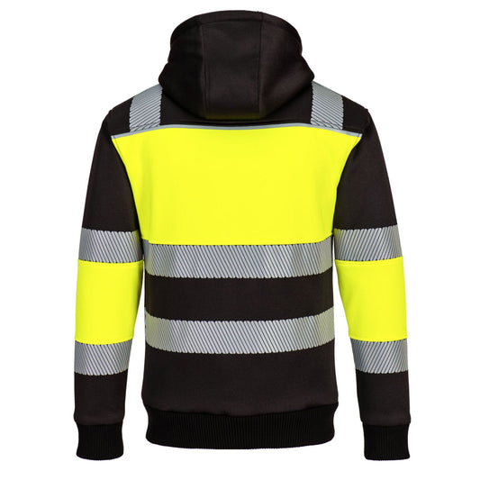 Portwest PW3 Hoge zichtbaarheid Hoodie PW377 winter rits HiVis klasse 1 geel-zwart(YB)