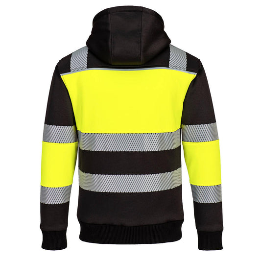 Portwest PW3 Hoge zichtbaarheid Hoodie PW377 winter rits HiVis klasse 1 geel-zwart(YB)