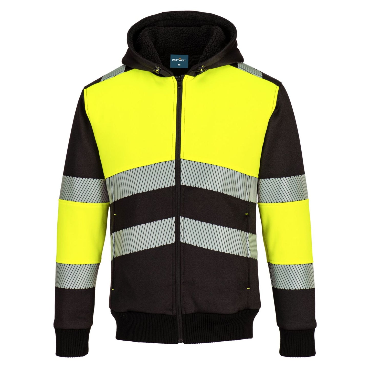 Portwest PW3 Hoge zichtbaarheid Hoodie PW377 winter rits HiVis klasse 1 geel-zwart(YB)
