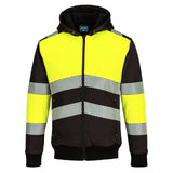 Portwest PW3 Hoge zichtbaarheid Hoodie PW377 winter rits HiVis klasse 1 geel-zwart(YB)