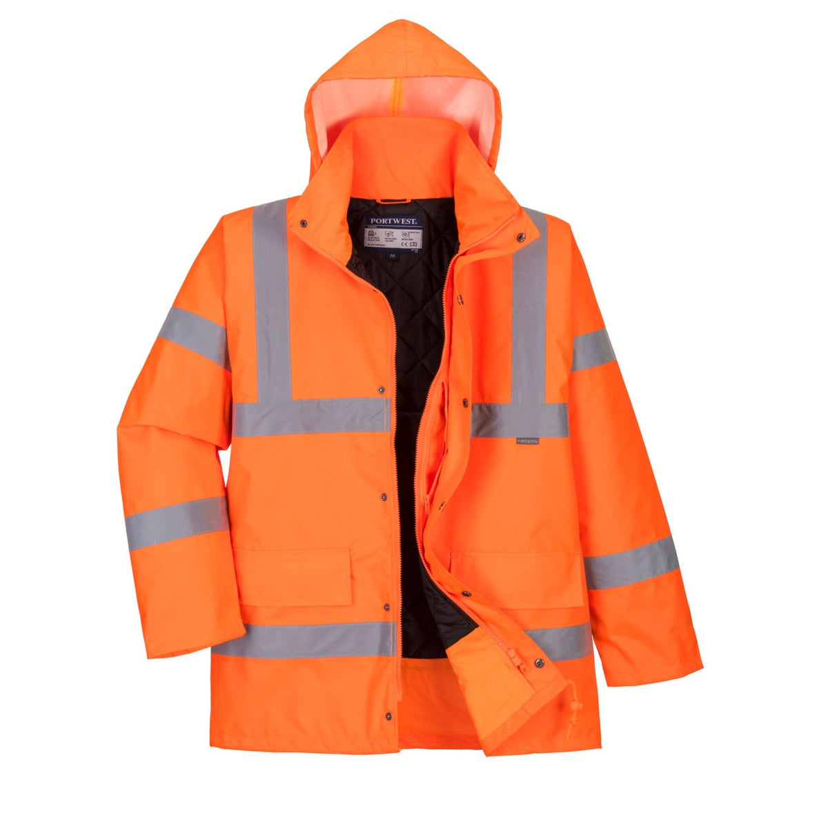 Portwest 300D Ademende Hi-Vis. Hoge zichtbaarheid Jack RT34 Hi-Vis Ademend Winter Traffic oranje(OR)