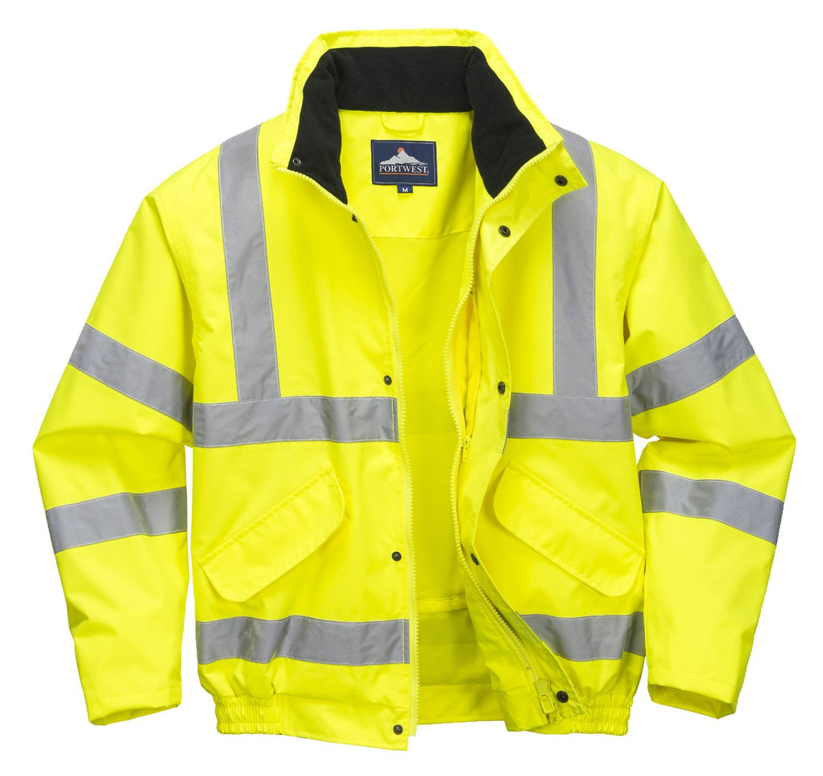 Portwest 300D Ademende Hi-Vis. Hoge zichtbaarheid Bomberjack RT62 Hi-Vis Ademende geel(YE)
