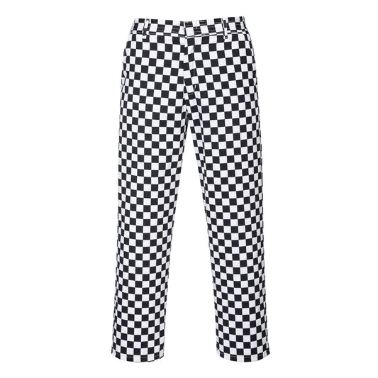 Portwest Kokskleding Chef-koks/voedingsindustrie Koksbroek S068 Harrow Hondtandmotief blauw-wit(CB)