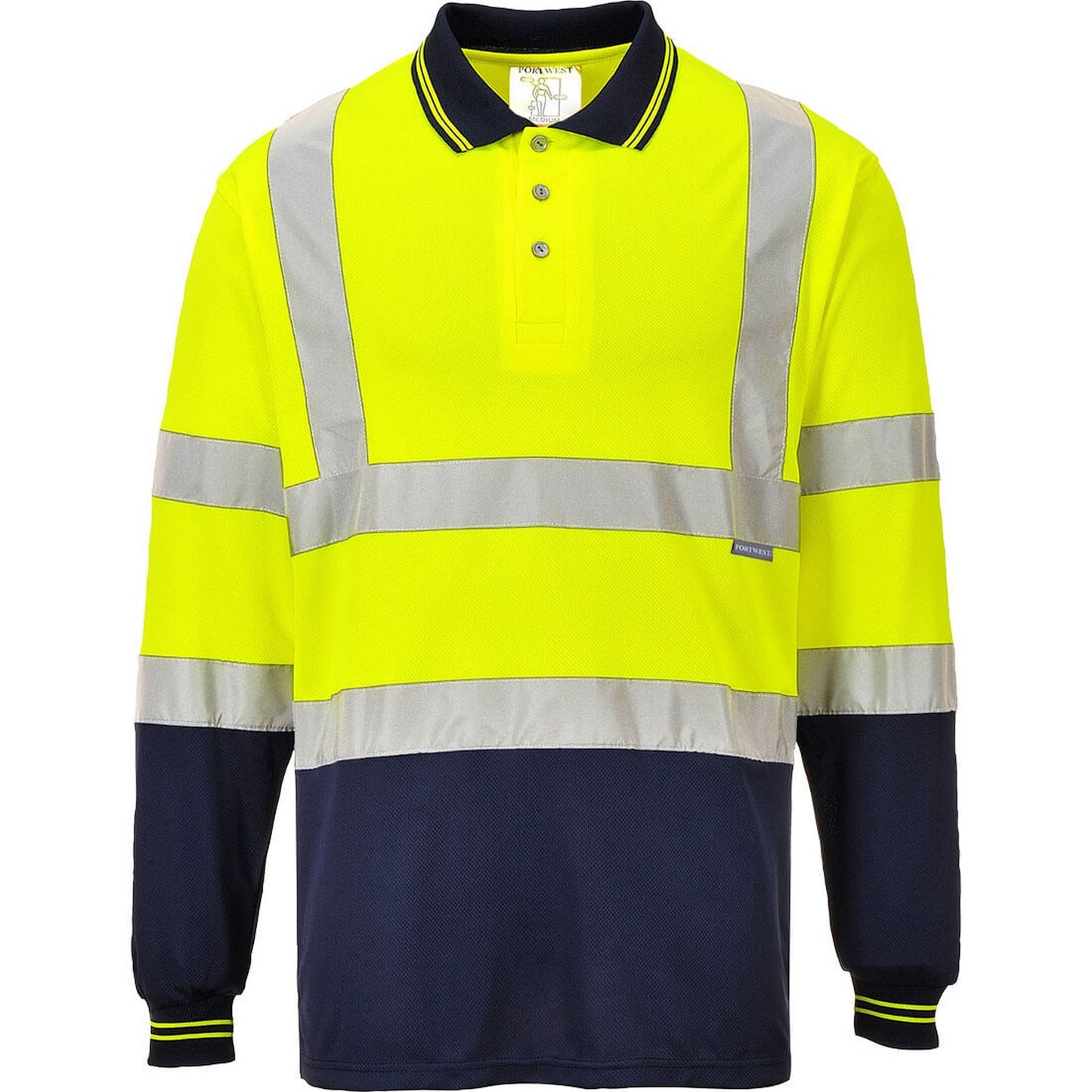 Portwest Poloshirts S279 geel-marineblauw(YN)