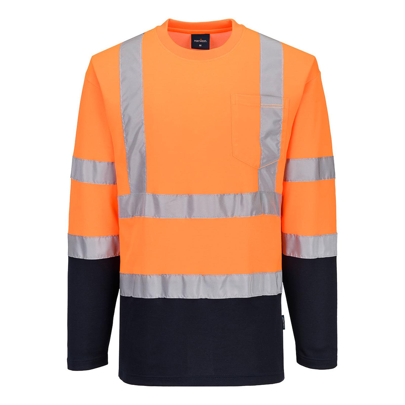 Portwest T-shirts S280 HiVis UPF35+ UV oranje-marineblauw(ON)